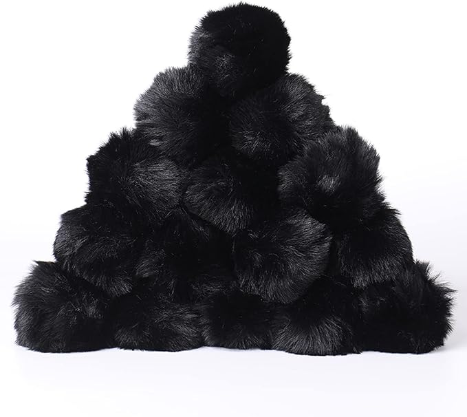 Craft Pom Pom Balls,Large Black Poms Costume Accessory, Pom pom Balls for Arts and DIY Creative Crafts Decorations,Black,3 Inches,20 Pieces.