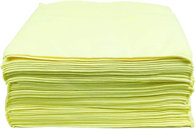 Maxshine Universal 50-Pack 16”x16” 380GSM Microfiber Cleaning Towels – Lint-Free & Ultra-Absorbent Car Detailing Towels – Scratch-Safe Multipurpose Cleaning Cloths for Garage & Home (Yellow)