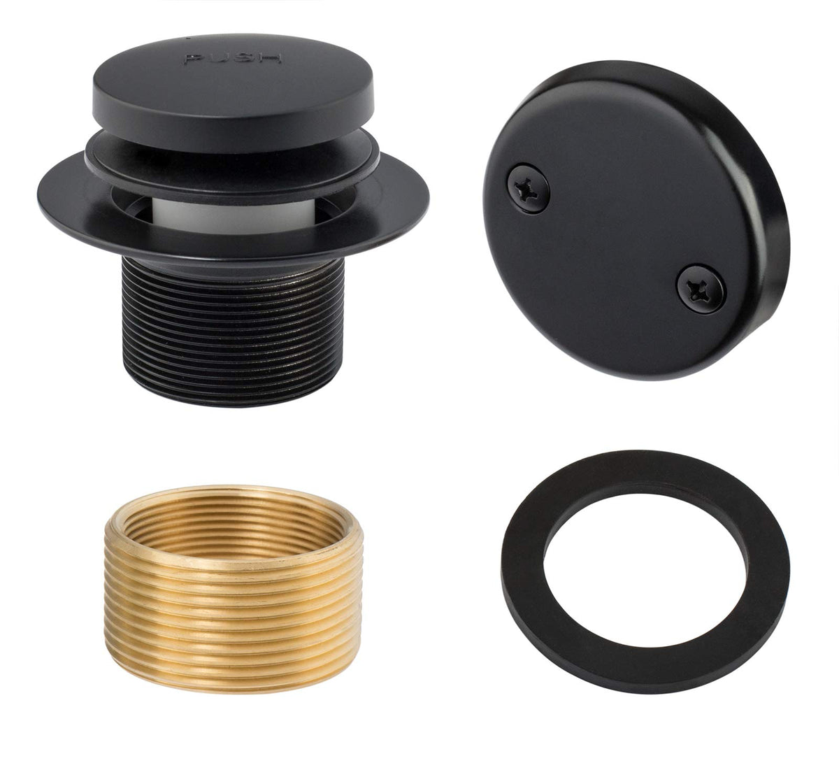 Tip-Toe Bathtub Drains Trim Set with Two-Hole Overflow - Image 1