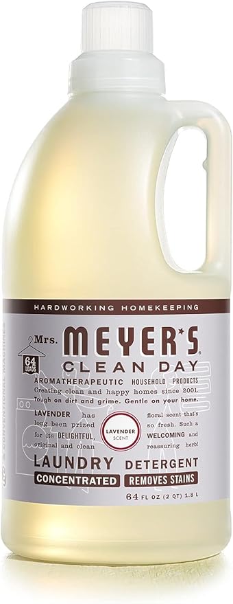 Mrs. Meyer’s Clean Day Lavender Laundry Detergent Concentrated Loads Per Bottle (64 Fl Oz (Pack of 4))