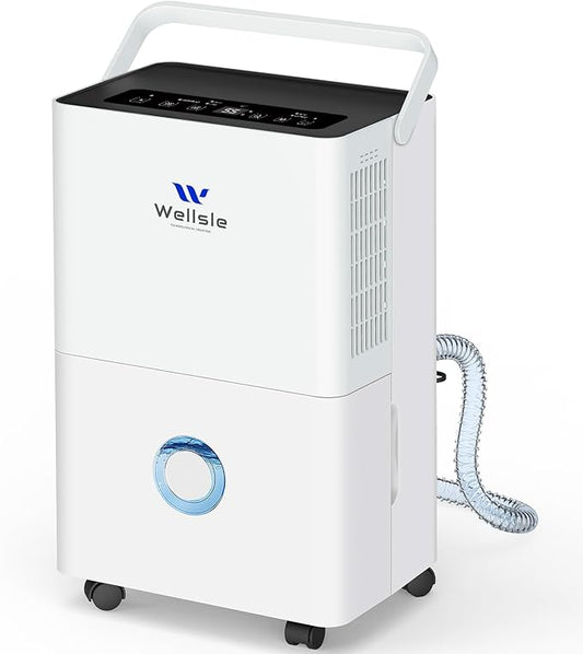 80 Pints 2025 Energy Star Dehumidifier for basement, Smart Humidity Adjustment with 1.32 Gal Water Tank and Drain Hose, Silent & Efficient for Home Bedroom Garage Large Room.