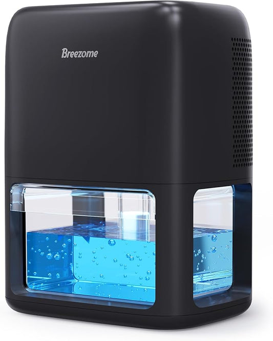 60 OZ Dehumidifiers for Home, Dual-Semiconductor Quiet Dehumidifier with Timer Auto-Off Sleep Mode 7 Colors Light Portable Small Dehumidifiers for Bathroom, Cloakroom, RV, Black