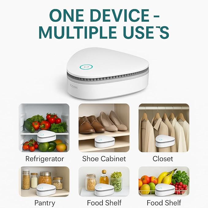 Fridge Deodorizer for Refrigerator, Freezer & Pantry – Long-Lasting Odor Control Freshener for Kitchen, Closets, Shoe Cabinets & Food Storage – Compact, Reusable, No Fragrance