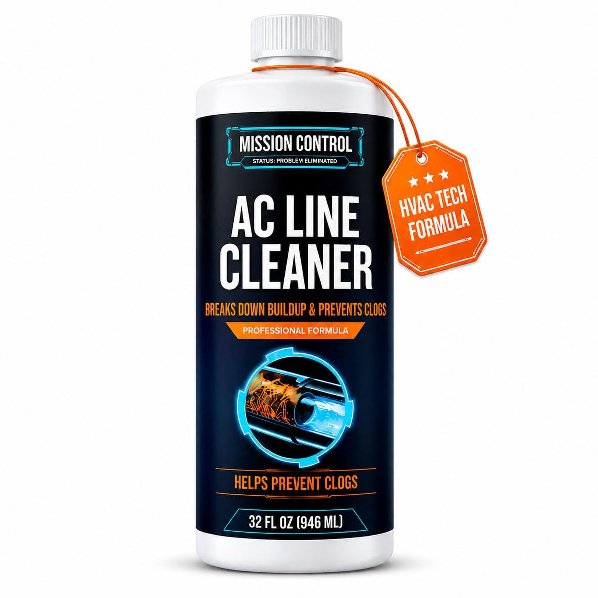 Mission Control 32 oz AC Drain Line Cleaner for Central AC & Mini - Image 1