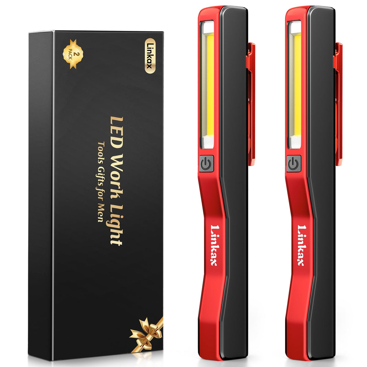 Linkax LED Mini Flashlight Rechargeable Work Light 2 Pcs - Image 1