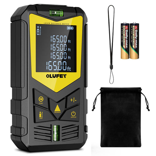 Laser Measure, OLUFEY 165ft Laser Distance Meter with 2 Bubble - Image 1