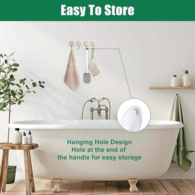 AUAUY 6 Pack Pumice Stone with Handle, Toilet Bowl Pumice Stone for Cleaning, Hard Water Toilet Ring Remover, 1 Cleaning Handle + 6 Pumice Stones for Cleaning Toilets, Bathtubs, Grills, Kitchen Sink