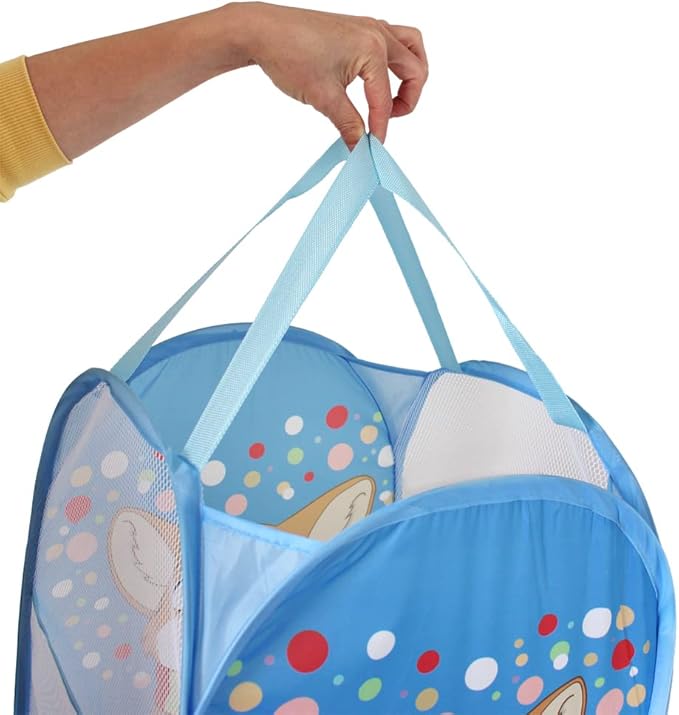 Cute Foldable Laundry Toys Tidy Clothes Socks Basket Storage Bag (Blue Little Dog)