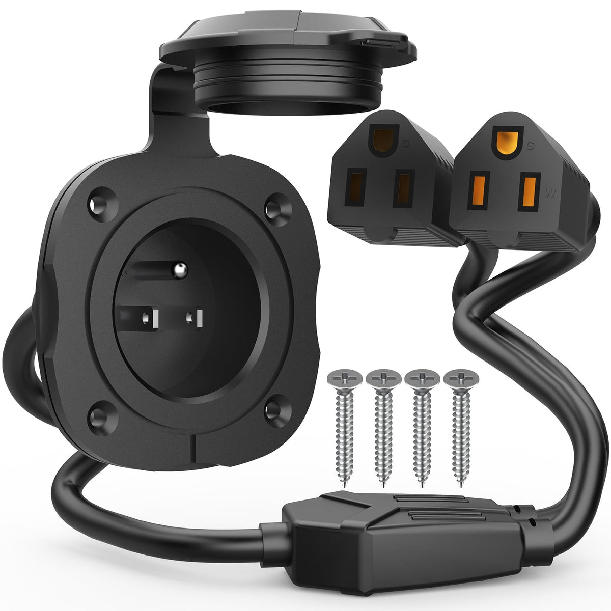 PAULINN 15 Amp 125V AC Power Inlet Port Plug W/Integrated - Image 1
