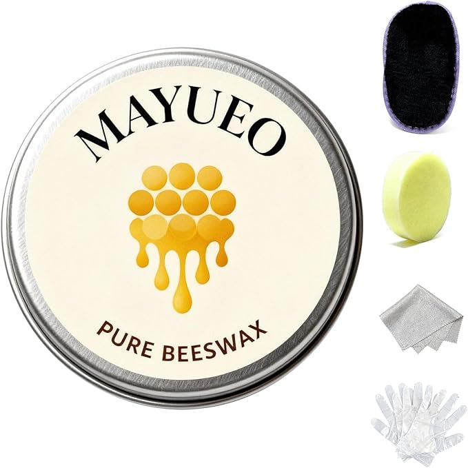 Beeswax Furniture Polish,Wood/Leather Conditioner + Polishing Tools– Natural Wood Polish with Sweet Orange Oil – Non-Toxic, Chemical-Free, Safe for Kids & Pets (200, Milliliters)
