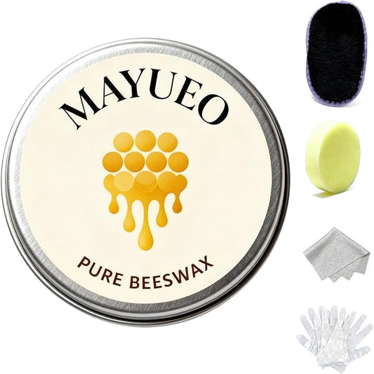 Beeswax Furniture Polish,Wood/Leather Conditioner + Polishing Tools– Natural Wood Polish with Sweet Orange Oil – Non-Toxic, Chemical-Free, Safe for Kids & Pets (200, Milliliters)