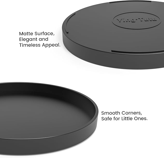 2 Pack 11" Bathroom and Vanity Tray, ABS Bathroom Counter Organizer, Coffee Table Decor for Perfume, Candles, Keys &More. Kitchen Countertop Organizer, Decorative Tray Soap Holder, Black