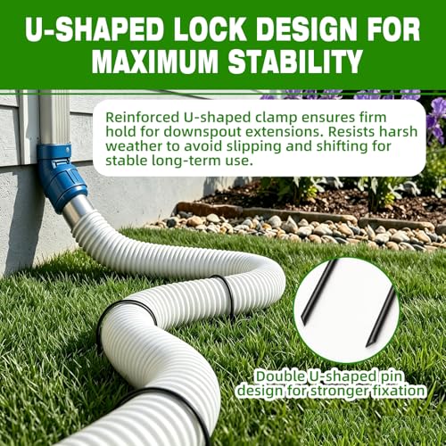 4in U-Shape Downspout Pin, Drill-Free, Wind & Rain Resistant 2pcs - Image 6