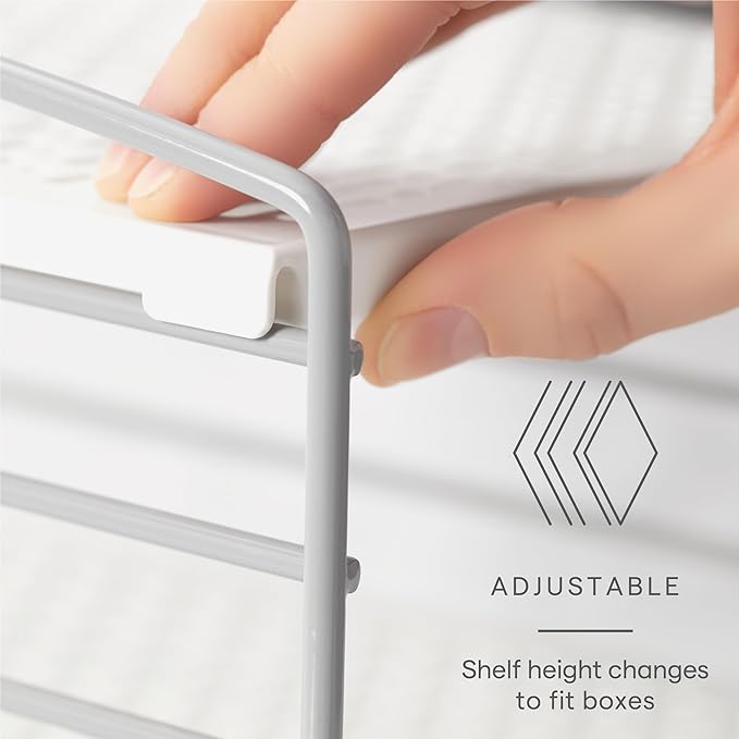 YouCopia UpSpace Adjustable Box Organizer for Foil Wrap and Kitchen Cabinet Storage,Original,White,(Pack of 6)