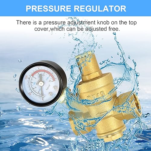 Water Pressure Regulator 1/2 inch with Gauge, Made of 100% High - Image 4