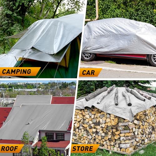 AROIC 10x20FT Heavy Duty Tarps, Waterproof 16 Mil Thick - Image 3