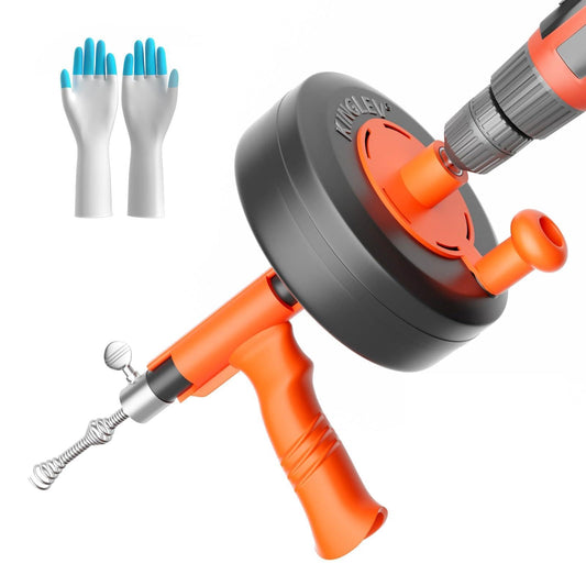 Drain Snake, 25ft Flexible Steel Drain Auger With Drill Adapter - Image 1