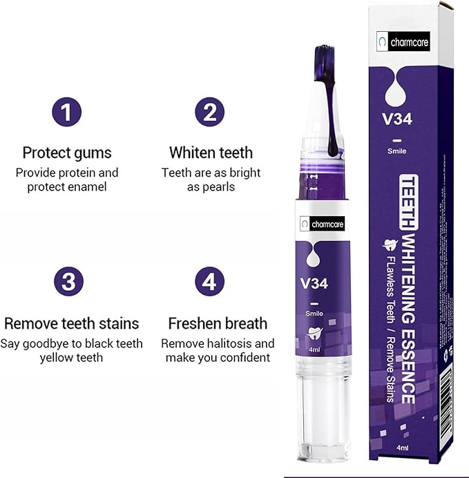 Teeth Whitening Gels Pen,Remove Stains Effective Painless Insensitive Fresh Fragrance, Travel/Dating-Friendly Color Correcting for Tooth Stain Removal (2PCS)