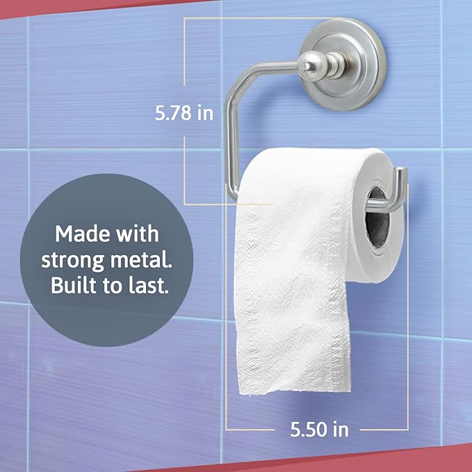Jack N’ Drill 1-Pack Toilet Paper Holder with Free Towel Hook, European Style Wall-Mounted Toilet Paper Bathroom Organizer and Storage in Chrome Finish for your Home, Bathroom & Office (2 Pack Chrome)
