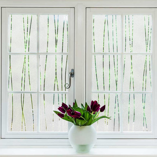NINETREX Window Privacy Film, Frosted Glass Stripe Pattern - Image 1