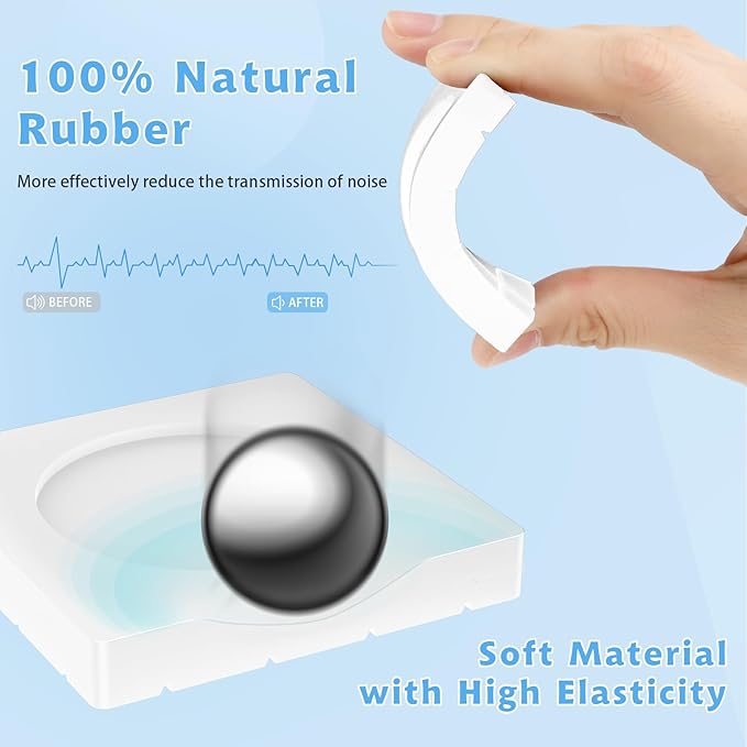 SEISSO Anti Vibration Pads, Anti Walk & Anti Shaking Washer Vibration Pads, Noise Reducing Anti Vibration Mat for Washing Machine with Strong Grip Washer and Dryer Rubber Foot Pads - 8PCS, White