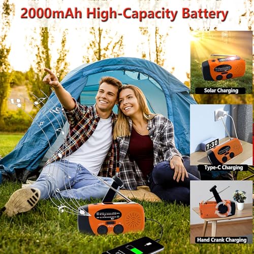 Emergency Hand Crank Radio with LED Flashlight, AM/FM NOAA - Image 4