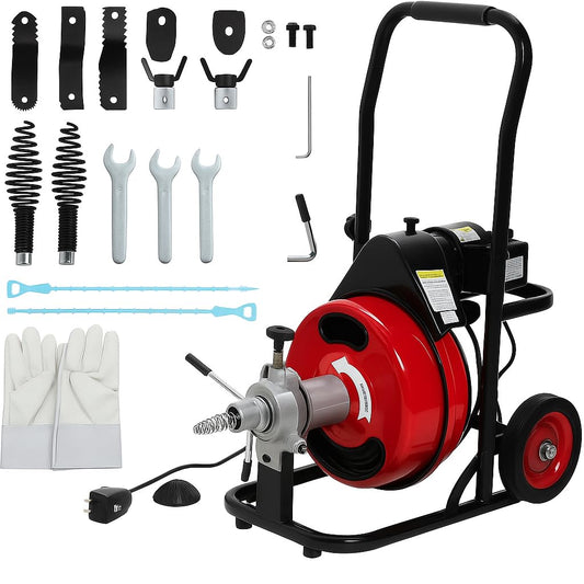 Auto-Feed 100 ft x 1/2" Drain Cleaner Machine, 370W - Image 1