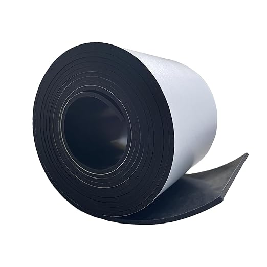 Adhesive Rubber Strips 1/8 (.125)" Thick X 4" Wide X 10'Long, Solid Rubber Strip with Adhesive for DIY Gaskets Crafts Pads Sealing Abrasion Supports Flooring Protection Warehouse