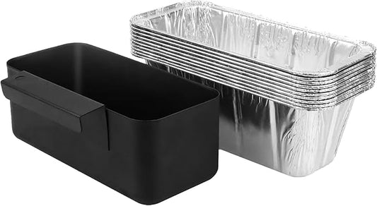 GARNETIN Griddle Grease Catcher with 10 Pack Disposable Aluminum Foil Grease Cup Liners for Blackstone Griddle Accessories Griddle Drip Pans Grease Trap for Blackstone 28 36 inch