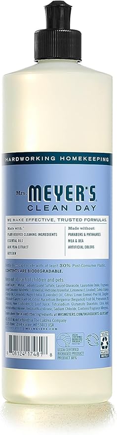 Mrs. MEYER'S CLEAN DAY Variety, 2 Liquid Hand Soap 12.5 OZ, 1 Liquid Dish Soap, 16 FL OZ (Bluebell)