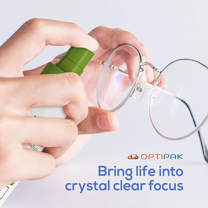 Sparkle Anti-Reflective Eco-Friendly Lens Cleaner & Repair Kit – (2) 4oz Glasses Cleaner Spray, (2) Microfiber Cloths & Keychain Screwdriver for Eyeglasses, Sunglasses, Lenses & Screens (5 Piece Set)