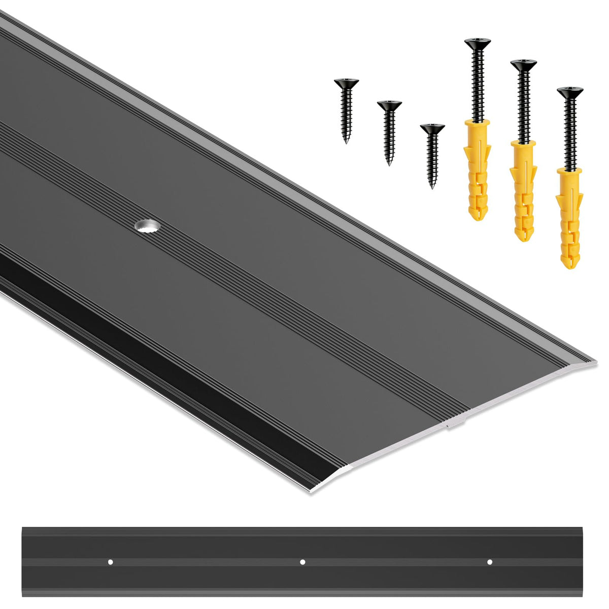 4"W 0.1"H 36"L Flat Profile Aluminum Door Threshold, Metal - Image 1