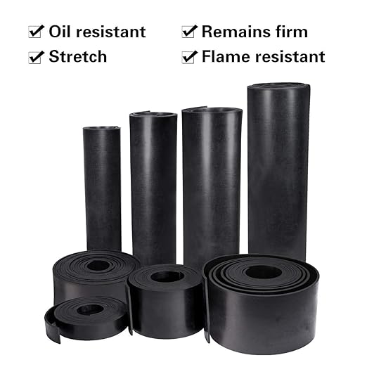 TORRAMI Neoprene Rubber Sheet Roll 3/16" (.187") Thick x 18" Wide x 24" Long for DIY Gaskets, Pads, Seals, Crafts, Flooring,Cushioning of Anti-Vibration, Anti-Slip