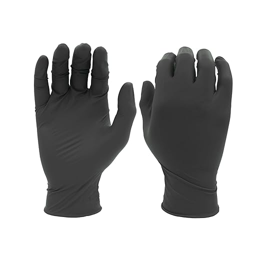 SHOWA 7700PFT Sustainable EBT Latex-Free, Powder-Free, Accelerator-Free, Nitrile Disposable Single Use Safety Gloves, 4 Mil, 9.5" Length, Small (1 Box/50 Gloves)