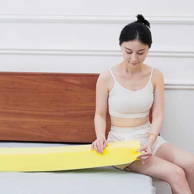 Bed Gap Filler, High Density Foam Mattress Extender for Headboard/Wall Gaps,2-Meter Extra Long Cut-to-Fit Yellow Foam Sponge Strip (78''x6''x7'')