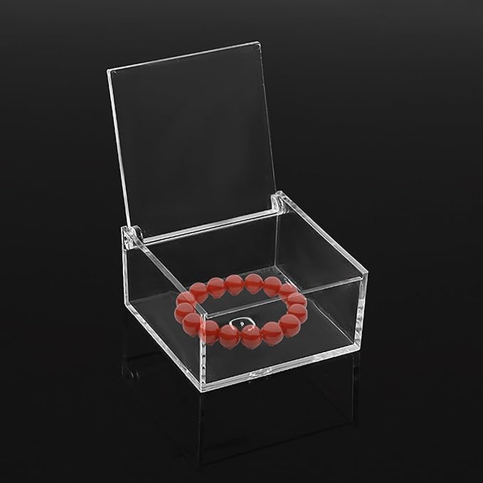 Acrylic Box with Lid Kitchen Storage Stackable Freezer and Fridge Organizer Lidded Bin Clear Display Case Gift Wrap Box with Hinge Lid