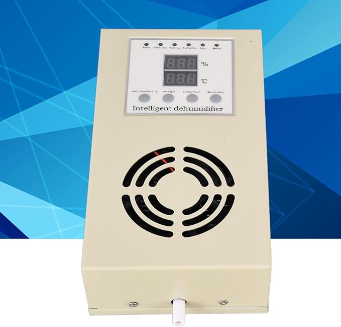 Closet Dehumidifier, Drainage Fully Functional Dehumidifier Controller Fan Type, Dehumidification Device with Temperature Probe for Control Cabinets, Furniture