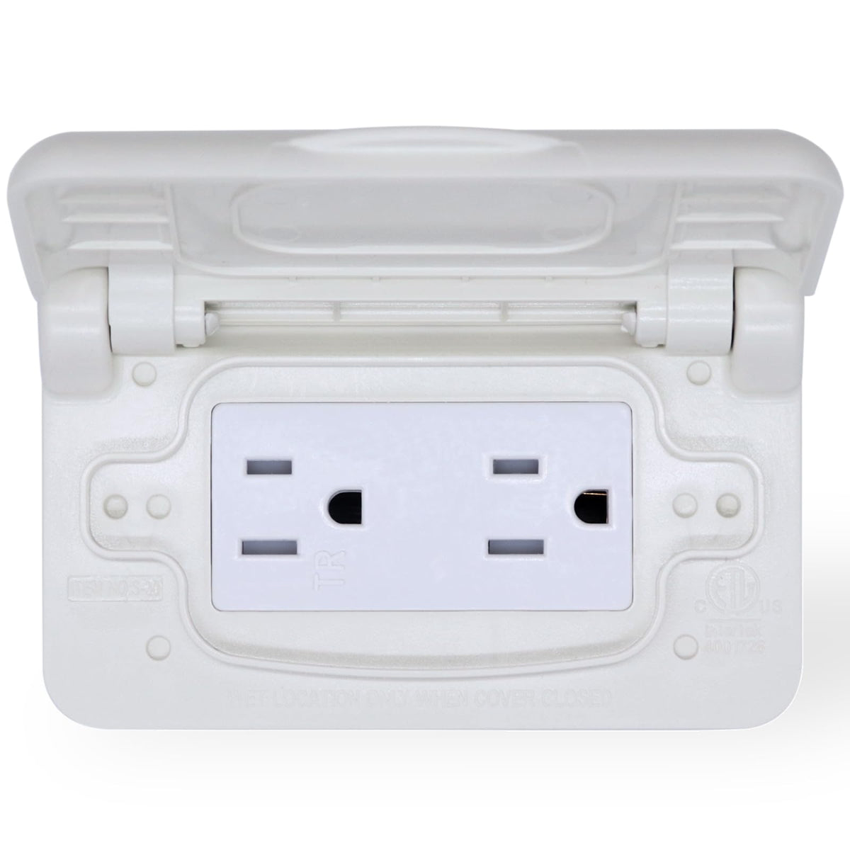 Weatherproof RV Power Outlet with Spring-Loaded Cover - Image 1