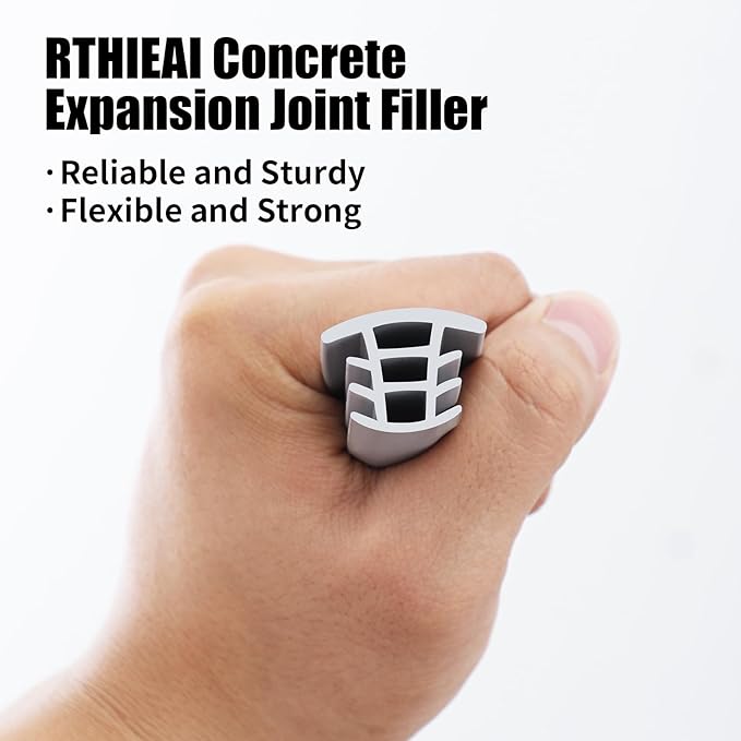 Flexible EPDM Rubber Strip (10 ft Long and 1 inch Wide) for Concrete Crack Repair and Replacement - Weather and Aging Resistant Expansion Joint Filler for Driveways and Sidewalks