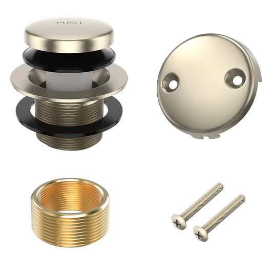 Citymoor Brushed Nickel Bathtub Drain Kit with Two-Hole - Image 1