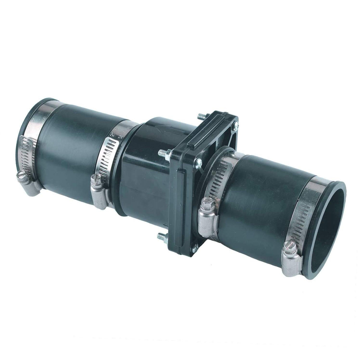 Plastic Sump Pump Check Valve with Stainless Steel Clamps 2 inch - Image 1