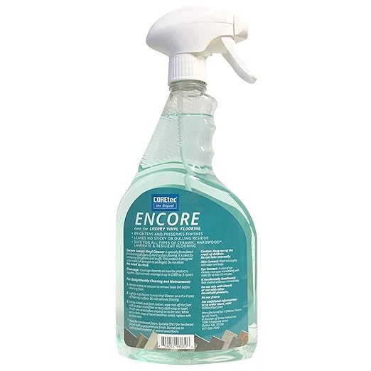 COREtec ENCORE 03Z76 Floor Cleaner Care for Luxury Vinyl Flooring Ready To Use 32oz Spray Bottle (Green) (32 Oz)