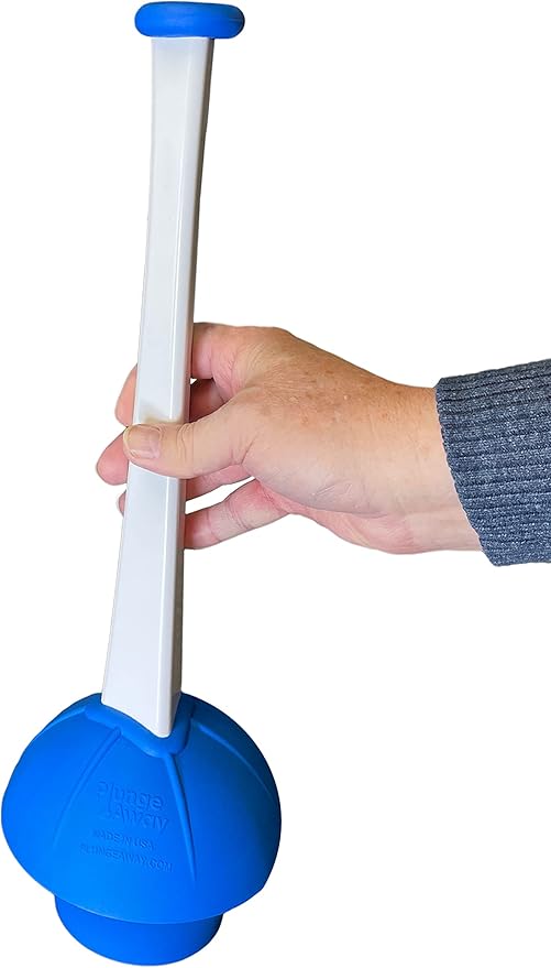 Hideaway Plunger with Cover and Drip Tray, Heavy Duty, Secure Grip Handle, Stylish, Clears Clogs Fast