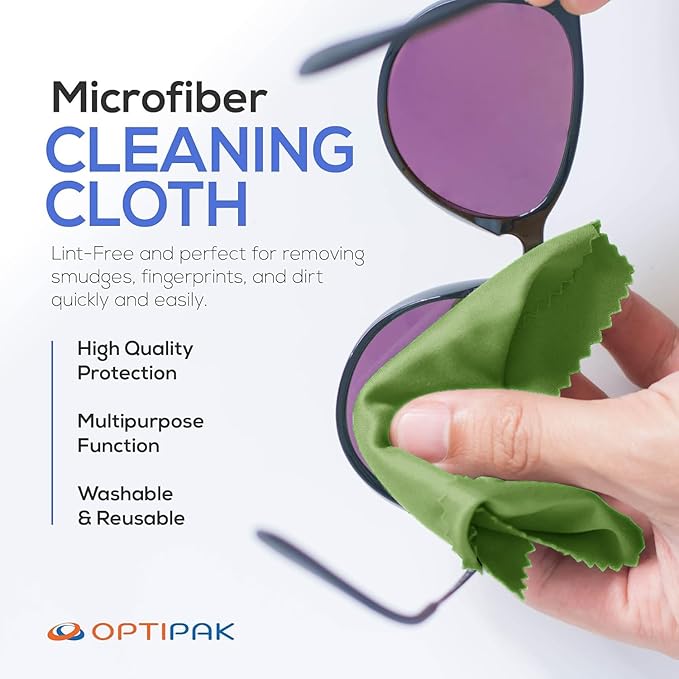 Sparkle Anti-Reflective Eco-Friendly Lens Cleaner & Repair Kit – (2) 4oz Glasses Cleaner Spray, (2) Microfiber Cloths & Keychain Screwdriver for Eyeglasses, Sunglasses, Lenses & Screens (5 Piece Set)