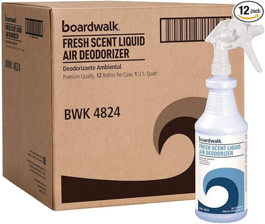 Boardwalk DO1406-12ESSN 32 oz. Spray Bottle RTU Liquid Air Deodorizer - Fresh Scent (12/Carton)