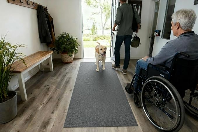 iCustomRug Spartan Weather Warrior Duty Indoor/Outdoor Utility Ribbed in 3ft,4ft,6ft Widths 70 Custom Sizes with Natural Non-Slip Rubber Backing 4'X6' in Brown