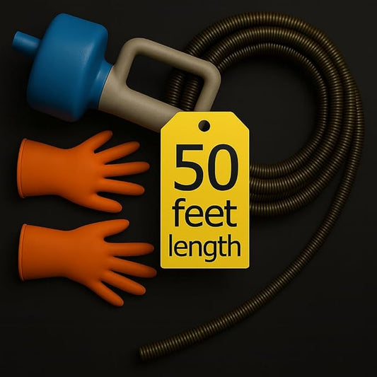 50 FT Drain Snake Hair Drain Clog Remover, Manual Or Powered, Plumbing Snake With Drill Adapte,Unclog Sink Drain Tool, Drain Auger for Toilet、Shower、Kitchen、Sink, No Auto Retract Or Feed, Blue