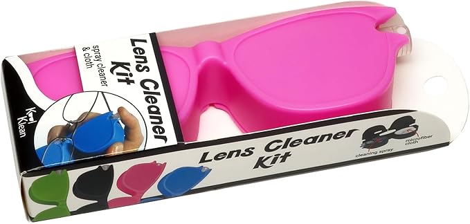 Calabria Kool Klean 2 Pack Eyeglass Lens Cleaner Kit Pink 15 ml Cleaning Spray, White Microfiber Cleaning Cloth Cleaning Kit
