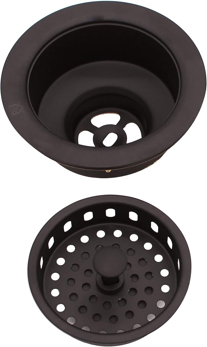 Westbrass D214-12 3-1/2" Post Style Large Kitchen Sink Basket Strainer, Oil Rubbed Bronze