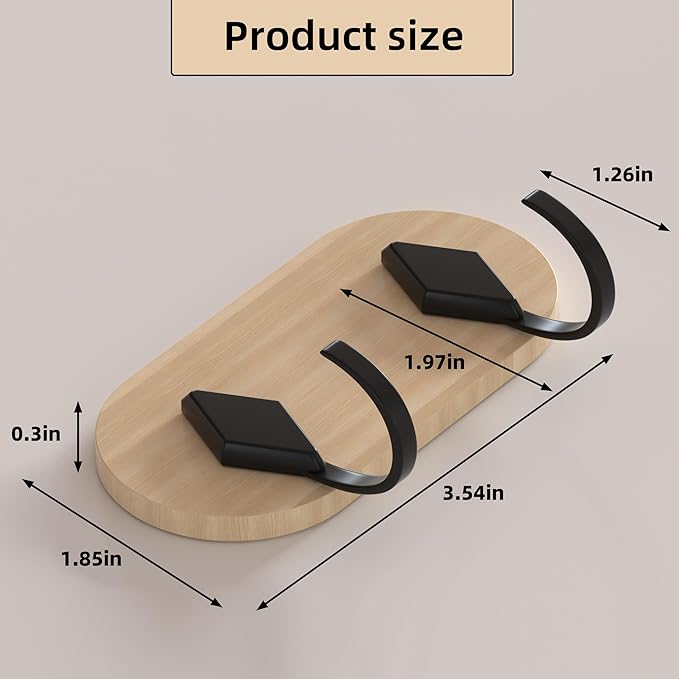 Kayqi 17 lbs (Max) Self-Adhesive Aluminum Alloy Hooks for Bath, Kitchen, Bar, Office, Simple and Versatile, (Pack of 3)